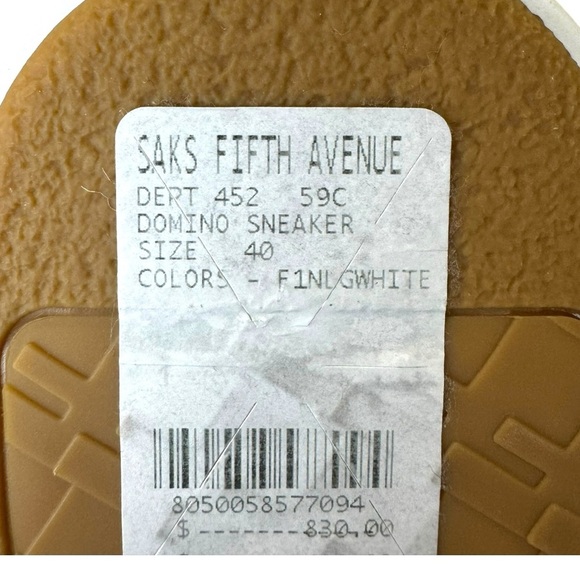 Fendi Domino White Canvas Logo Unisex Sneakers Women’s 11.5/ Men’s 10 - Pristine - Picture 2 of 15